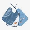Lot De 3 Bavoirs Plastifiés Bleu - Vertbaudet -Boutique Badabulle lot de 3 bavoirs plastifies