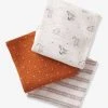 Lot De 3 Langes En Gaze De Coton Bio* PETIT NOMADE écru / Multicolore - Vertbaudet -Boutique Badabulle lot de 3 langes en gaze de coton bio petit nomade