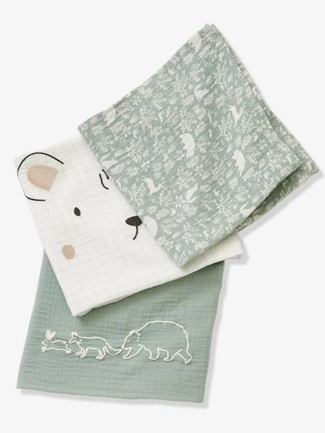 Lot De 3 Langes En Gaze De Coton DANS LES BOIS Multicolore - Vertbaudet 3 Lot De 3 Langes En Gaze De Coton DANS LES BOIS Multicolore - Vertbaudet