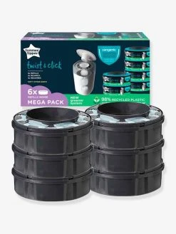 Lot De 6 Recharges Pour Poubelles à Couches Tec Et Twist & Click TOMMEE TIPPEE Sangenic En Plastique Recyclé Gris - Tommee Tippee