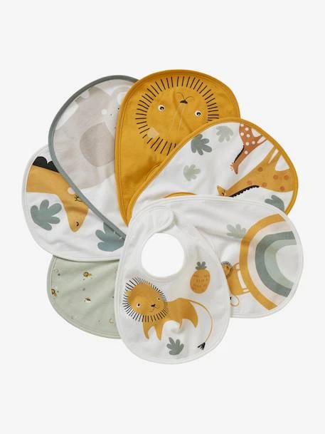 Lot De 7 Bavoirs Naissance En Coton Bio* Vertbaudet Blanc Jungle - Vertbaudet 2 Lot De 7 Bavoirs Naissance En Coton Bio* Vertbaudet Blanc Jungle - Vertbaudet