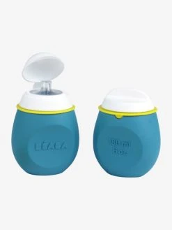 Lot De Gourdes Pour Compotes BEABA Babysqueez' 2 En 1 + Squeez'portion Blue - Beaba -Boutique Badabulle lot de gourdes pour compotes beaba babysqueez 2 en 1 squeezportion 4