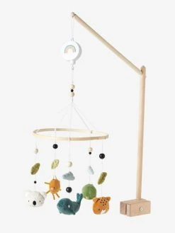 Mobile Musical MINI ZOO Beige / Multicolore - Vertbaudet -Boutique Badabulle mobile musical mini zoo 3