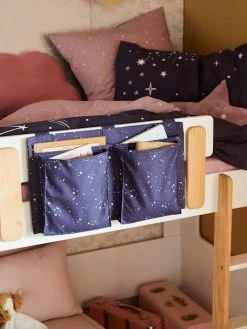 Rangement Multi Poches Spécial Lit En Hauteur Bleu Marine - Vertbaudet -Boutique Badabulle rangement multi poches special lit en hauteur 3