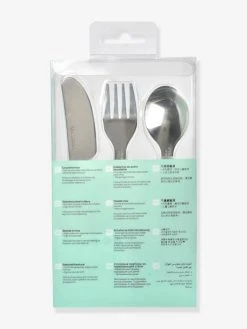 Set 3 Couverts D'apprentissage Inox BEABA Airy Green - Beaba -Boutique Badabulle set 3 couverts dapprentissage inox beaba 4