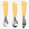 Set Couverts Enfant Silicone Et Inox X3 Sauge - Vertbaudet -Boutique Badabulle set couverts enfant silicone et inox x3