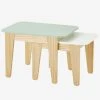 Tables Gigognes Gris Vert/bois + Blanc/bois - Vertbaudet -Boutique Badabulle tables gigognes