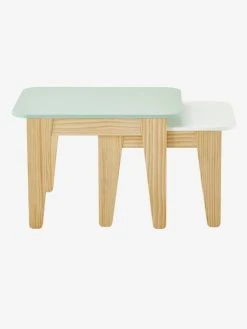 Tables Gigognes Gris Vert/bois + Blanc/bois - Vertbaudet -Boutique Badabulle tables gigognes 3