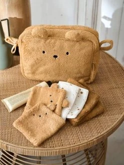 Trousse De Toilette Ourson En éponge Caramel - Vertbaudet -Boutique Badabulle trousse de toilette ourson en eponge 2